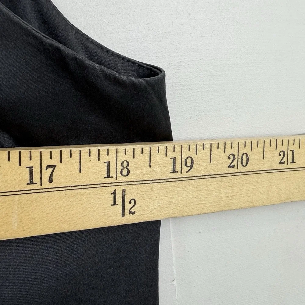Eileen‎ Fisher Silk Shift Dress Women XS Black Sleeveless Scoop Neck Pockets